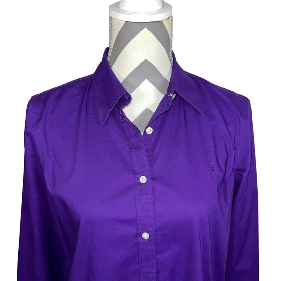 Lauren Ralph Lauren Purple Button Down Shirt - Picture 2 of 6